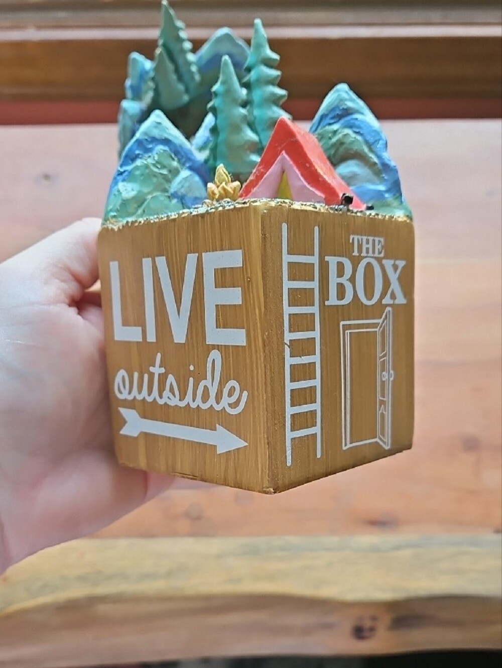Woodland Adventure Decorative Block Set - Brown with Red and Cream Accents - Picture 7 of 7